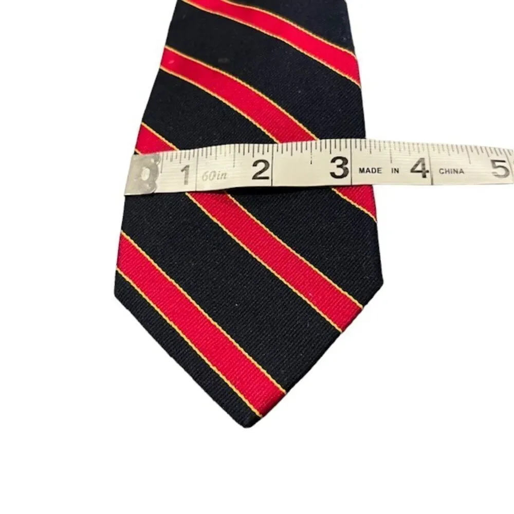 Lanvin Paris 100% Silk Men's Tie‎ Red, Navy, Gold